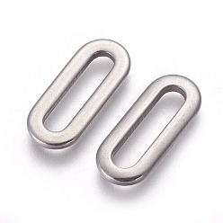 Color de Acero Inoxidable 304 de acero inoxidable que une los anillos, oval, color acero inoxidable, 20.3~20.5x8.5x1.7 mm, agujero: 15.5x3.5 mm