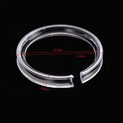 Прозрачный 50 шт. прозрачные пластиковые одиночные кольца для браслета, прозрачные, 0.9x5.6 см