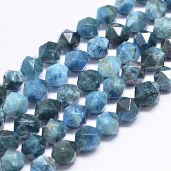 Apatite Natural Apatite Beads Strands, Star Cut Round Beads, Faceted, 9~10x10mm, Hole: 1mm, about 35~40pcs/strand, 15.74 inch
