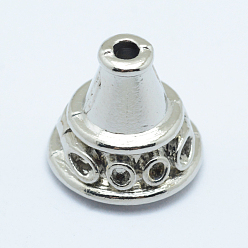 Platino Cono de bolas de aleación, larga duración plateado, apétalo, Platino, 14x12.5 mm, agujero: 2 mm