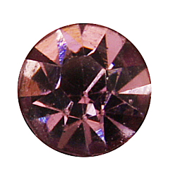 Light Amethyst Brass Rhinestone Beads, Grade A, Nickel Free, Silver Metal Color, Round, Light Amethyst, 6mm, Hole: 1mm