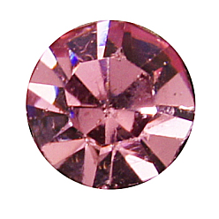 Light Rose Brass Rhinestone Beads, Grade A, Platinum Metal Color, Round, Light Rose, 8mm, Hole: 1mm