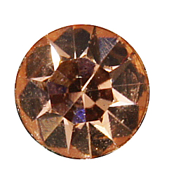 Rose Clair Séparateurs perles en verre avec strass en laiton, Grade a, sans nickel, de couleur métal argent, carrée, Light Peach, 7x7x3mm, Trou: 1mm