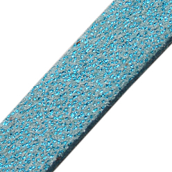 Bleu Ciel Poudre de scintillement de faux suède cordon, dentelle de faux suède, bleu ciel, 3 mm, 100 yards / rouleau (300 pieds / rouleau)