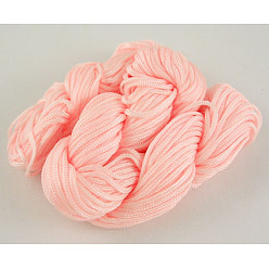 Pink Fil de nylon, cordon de bijoux en nylon pour la fabrication de bracelets tissés , rose, 1.5 mm, 14 m / lot