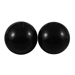 Noir 10000 cabochons en plastique imitation perle avec abs, demi-tour, noir, 4x2mm