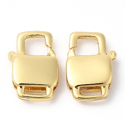Real 18K Gold Plated Brass Lobster Claw Clasps, Padlock, Cadmium Free & Lead Free, Long-Lasting Plated, Real 18K Gold Plated, 12x8x3mm
