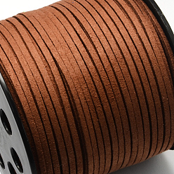 Седло Коричневый Замша Faux шнуры, искусственная замшевая кружева, седло коричневый, 2.7x1.5 мм, около 27.34 ярдов (25 м) / рулон