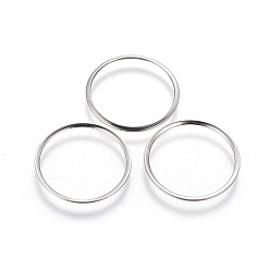 Stainless Steel Color 304 Stainless Steel Linking Rings, Ring, Stainless Steel Color, 20x0.5mm