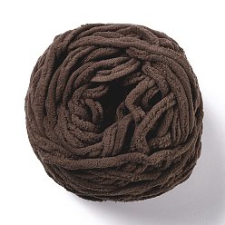 Седло Коричневый Мягкая пряжа для вязания крючком, толстая пряжа для шарфа, пакет, изготовление подушек, седло коричневый, 7~8 мм, 65.62 ярд (60 м) / рулон