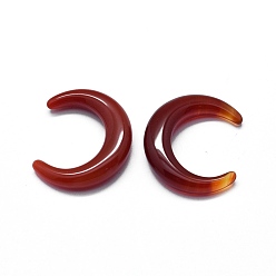 Carnelian Natural Carnelian Beads, Dyed, Undrilled/No Hole Beads, Double Horn/Crescent Moon, 20x17.5x5mm