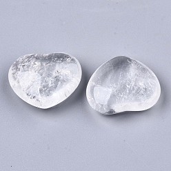 Quartz Crystal Natural Quartz Crystal Heart Love Stone, Pocket Palm Stone for Reiki Balancing, 20x23x10mm