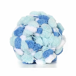 Sky Blue Gradient Color Polyester Pom Pom Chunky Yarn, Arm Knitting Yarn, Super Softee Thick Fluffy Jumbo Chenille Polyester Yarn, for Blanket Pillows Home Decoration , Sky Blue, about 27.34 Yards(25m)/Box