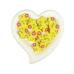 Jaune Perles de silicone écologiques de qualité alimentaire star, perles à mâcher pour les jouets de dentition, Diy soins infirmiers colliers faisant, jaune, 27x27mm