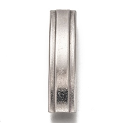 Stainless Steel Color 304 Stainless Steel Slide Charms, Curved Tube, Stainless Steel Color, 38.5x9x5mm, Hole: 8.5x3.5mm