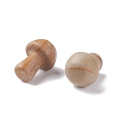 Jaspe Image Image naturelle jaspe guasha pierre, outil de massage de grattage gua sha, pour un massage de méditation relaxant au spa, en forme de champignon, 20~21x15~15.5mm