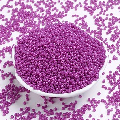 Magenta Baking Paint Glass Seed Beads, Magenta, 12/0, 1.5~2mm, Hole: 0.5~1mm, about 3333pcs/50g, 50g/bag, 18bags/2pounds