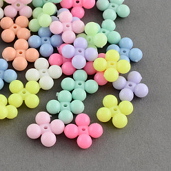 Mixed Color Opaque Acrylic Beads, Snowflake, Mixed Color, 13x13x5mm, Hole: 1mm, about 1500pcs/500g