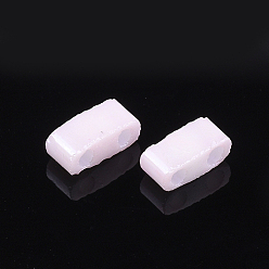 Pink 2 - perles de rocaille en verre opaque, lustered, rectangle, rose, 4.5~5.5x2x2~2.5mm, Trou: 0.5~0.8mm