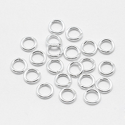 Plata 925 anillos redondos de plata esterlina, anillos de salto soldados, Anillos de salto cerrado, plata, 21 calibre, 4x0.7 mm, diámetro interior: 2.5 mm, Sobre 220 unidades / 10 g
