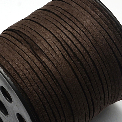 Коричневый Замша Faux шнуры, искусственная замшевая кружева, кофе, 2.7x1.5 мм, около 27.34 ярдов (25 м) / рулон