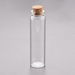 Claro Contenedores de perlas de vidrio, con tapón de corcho, deseando botella, Claro, 2.15x8 cm, capacidad: 20 ml (0.67 fl. oz)