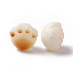 Chocolat Perles de racine de bodhi naturelles sculptées, perles bouddha, forme de patte de chat, chocolat, 14x15x12mm, Trou: 1.7mm