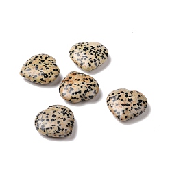 Dalmatian Jasper Natural Dalmatian Jasper Heart Love Stone, Pocket Palm Stone for Reiki Balancing, 29~29.5x30x10~13.5mm