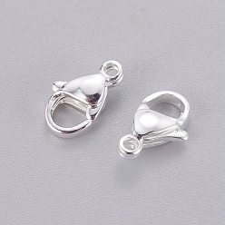 Silver 304 Stainless Steel Lobster Claw Clasps, Parrot Trigger Clasps, Silver Color Plated, 14.5x9x4mm, Hole: 1.6mm