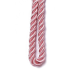 Pink Polyester cordon, cordon torsadé, rose, 5mm, environ 97~100 m / paquet