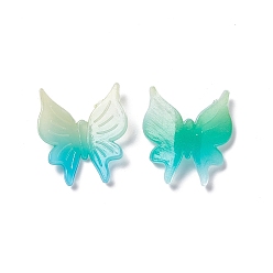 Vert Cabochons acryliques bicolores opaques, papillon, verte, 25x23.5x6mm