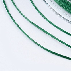 Vert Chaîne de cristal élastique plat, fil de perles élastique, pour la fabrication de bracelets élastiques, verte, 1x0.5mm, environ 87.48 yards (80m)/rouleau