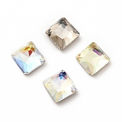 Color mezclado K 9 cabujones de diamantes de imitación de cristal, espalda y espalda planas, facetados, plaza, color mezclado, 5x5x2 mm