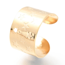 Золотой 304 ушные манжеты из нержавеющей стали, с звезды шаблон, золотые, 11x7 мм, отверстие : 1 мм