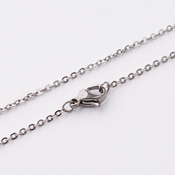 Stainless Steel Color 304 Stainless Steel Cable Chain Necklaces, with Lobster Claw Clasps, Stainless Steel Color, 20.5 inch(52.1cm)