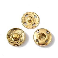 Oro Chapado iónico (ip) 202 botones a presión de acero inoxidable, botones de prendas de vestir, accesorios de costura, dorado, 12x4.5 mm