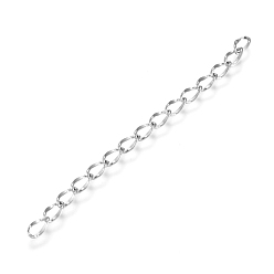 Stainless Steel Color 304 Stainless Steel Chain Extender, Dapped Curb Chain, Stainless Steel Color, 45~52mm, Link: 4.5x2.5x0.5mm