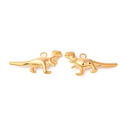 Real 18K Gold Plated Brass Pendants, Dinosaur Charm, Real 18K Gold Plated, 22x45x7.5mm, Hole: 4mm
