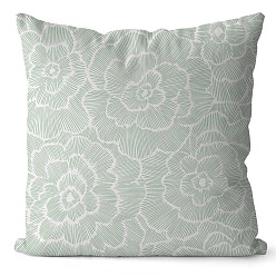 Flor Fundas de almohada de poliéster serie verde, fundas de colchón, para sofá cama, plaza, flor, 450x450 mm