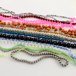 Mixed Color Mixed Style Glass Beads, Mixed Shapes, Mixed Color, 4~16x4~16x1~14mm, Hole: 0.5~5mm