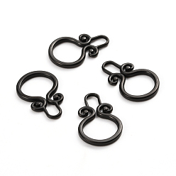 Electrophoresis Black 304 Stainless Steel Toggle Clasps Parts, Ring, Electrophoresis Black, 22.5x15x2mm, Hole: 6x3.5mm, inner diameter: 11mm
