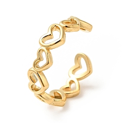 Oro Chapado de iones (ip) 304 anillo de puño abierto con envoltura de corazón de acero inoxidable, anillo hueco para mujer, dorado, tamaño de EE. UU. 9 (18.9 mm)