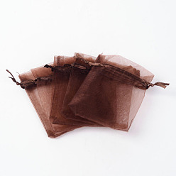 Chocolat Sacs-cadeaux en organza avec cordon de serrage, pochettes à bijoux, fête de mariage sacs-cadeaux de faveur de noël, chocolat, 23x17 cm