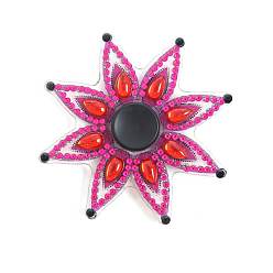Pink 5d bricolage diamant peinture mandala bout des doigts gyro spinner kits, y compris pendentif en cristal, strass de résine, stylo, plateau & colle argile, rose, 90x90mm
