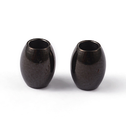 Electrophoresis Black 304 Stainless Steel Spacer Beads, Barrel, Electrophoresis Black, 6x5mm, Hole: 2.5mm