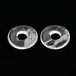 Pastèque Pierre En Verre Pastèque pendentifs en verre de pierre, disque de donut / pi, 18x4.5~5.5mm, Trou: 5.5mm