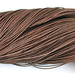 Сиена Круглый вощеный полиэфирный шнур, тайваньский вощеный шнур, витой шнур, цвет охры, 1 мм, около 415.57 ярдов (380 м) / пачка