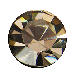 Diamante Negro Cuentas /  Abalorios de rhinestone de latón, Grado A, sin níquel, Color de metal de plata, rondo, diamante negro, 10 mm, agujero: 1.2 mm