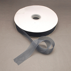 Gris Ruban d'organza de nylon, grises , 3/4 pouces (19~20 mm), 200yards / roll (182.88m / roll)