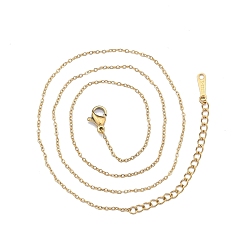 Doré  304 collier de chaînes de câbles en acier inoxydable pour hommes femmes, or, large: 1.2 mm, 15.75 pouce (40 cm)